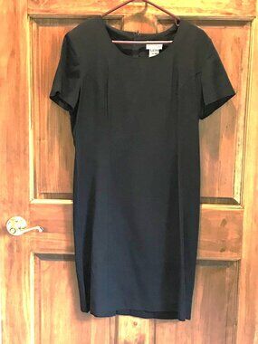 JENNIFER JAMES LITTLE BLACK SHEATH DRESS, SIZE 12 PETITE